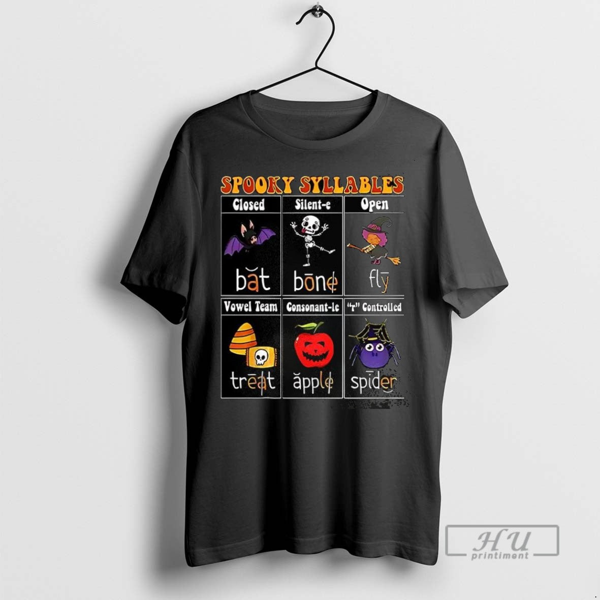 Officials Spooky Syllables Teacher Closed Silent E - Adult & Kids T-Shirts, Sweatshirts & Hoodies apparel design preview 1