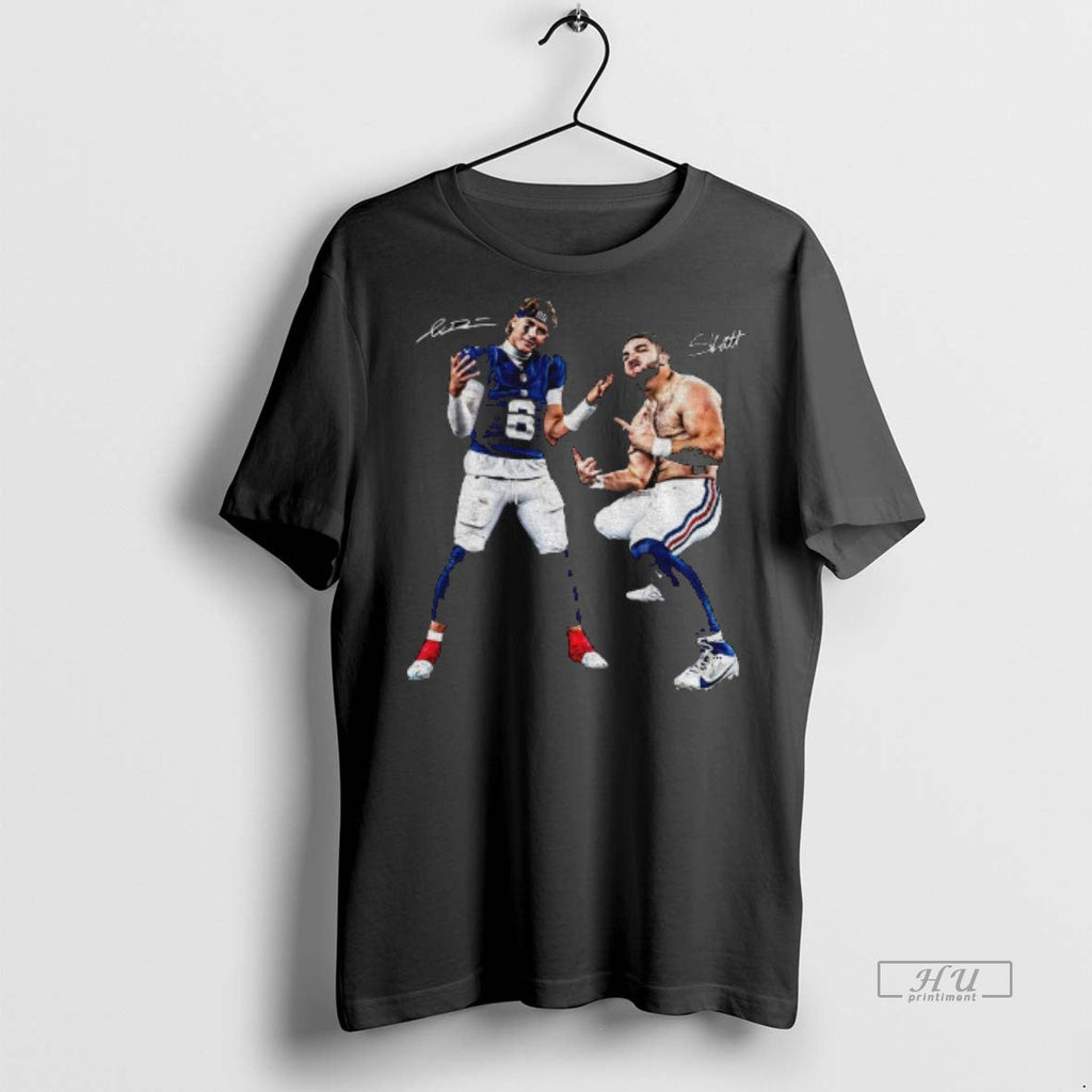 Officials Stream Giants Jaxson Dart Cam Skattebo - Adult & Kids T-Shirts, Sweatshirts & Hoodies apparel design preview 1