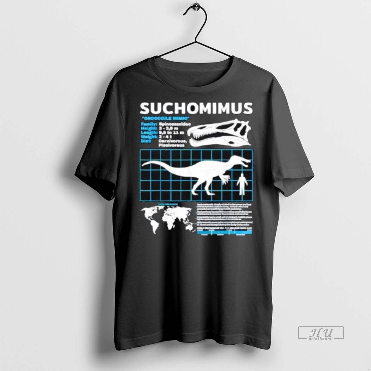 Officials Suchomimus Fact Sheet Dinosaur Facts - Adult & Kids T-Shirts, Sweatshirts & Hoodies apparel design preview 1