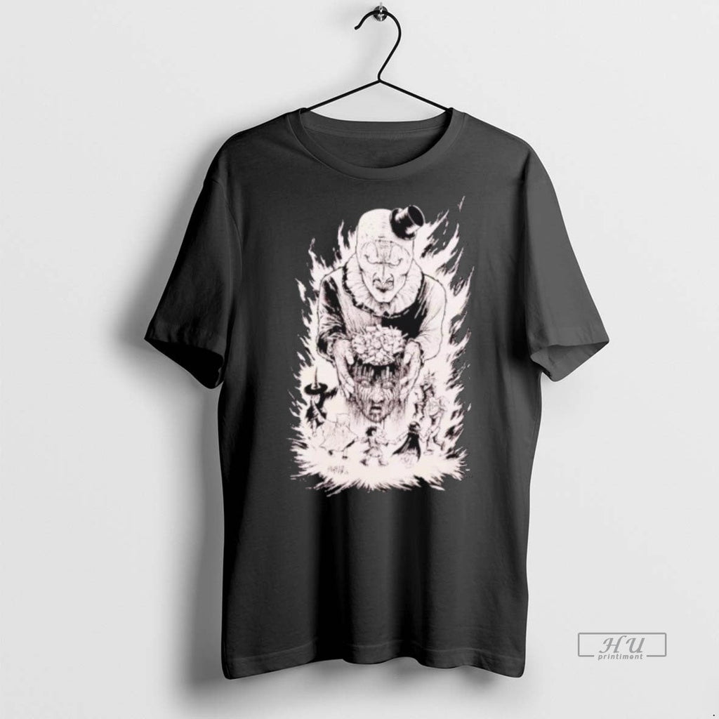 Officials Terrifier Art The Clown Candy Head Sweater - Adult & Kids T-Shirts, Sweatshirts & Hoodies apparel design preview 1