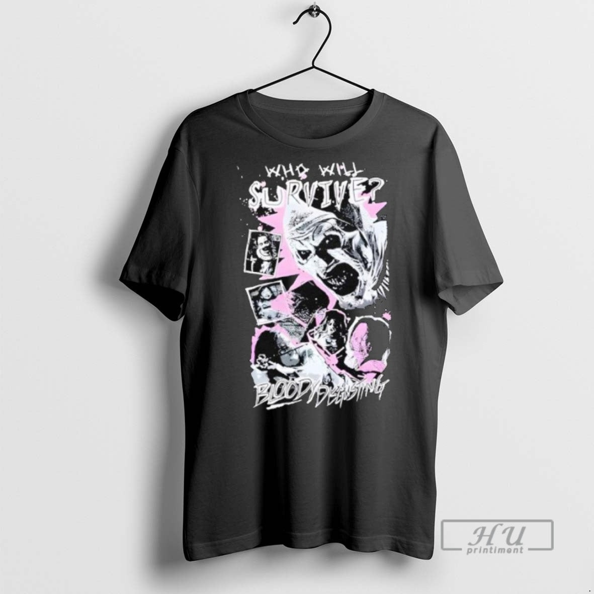 Officials Terrifier X Bloody Disgusting Who Will - Adult & Kids T-Shirts, Sweatshirts & Hoodies apparel design preview 1