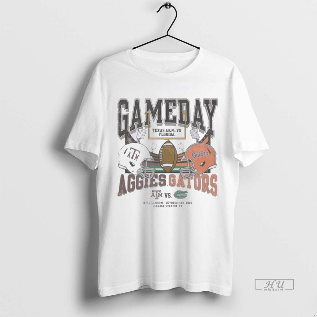 Officials Texas Am Vs Florida 2025 Gameday Matchup - Adult & Kids T-Shirts, Sweatshirts & Hoodies apparel design preview 1