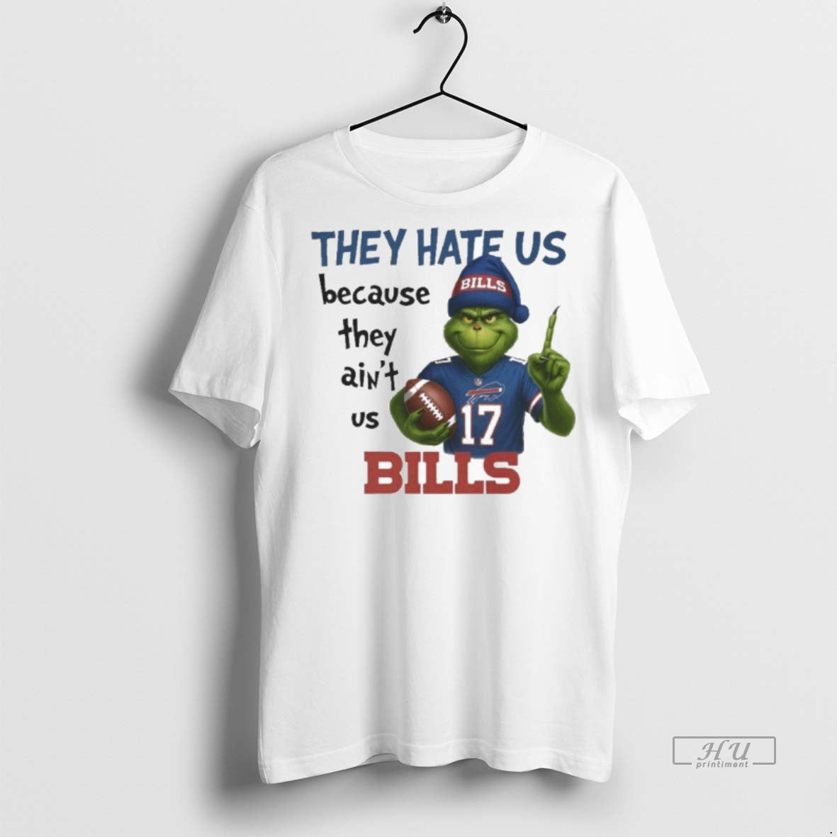 Officials The Grinch They Hate Us Because Aint Bills - Adult & Kids T-Shirts, Sweatshirts & Hoodies apparel design preview 1