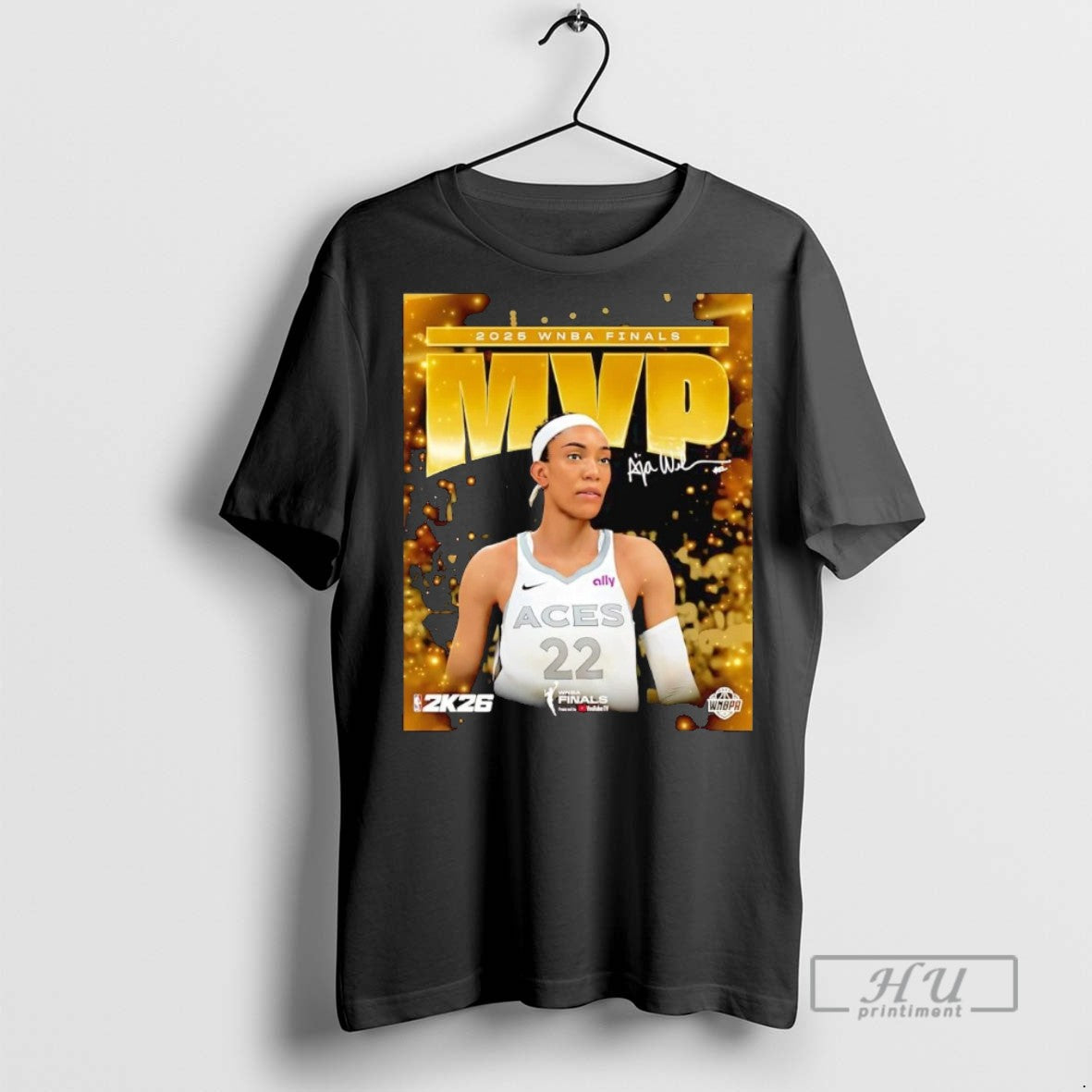 Officials Trending Aja Wilson 2025 Wnba Finals Mvp - Adult & Kids T-Shirts, Sweatshirts & Hoodies apparel design preview 1