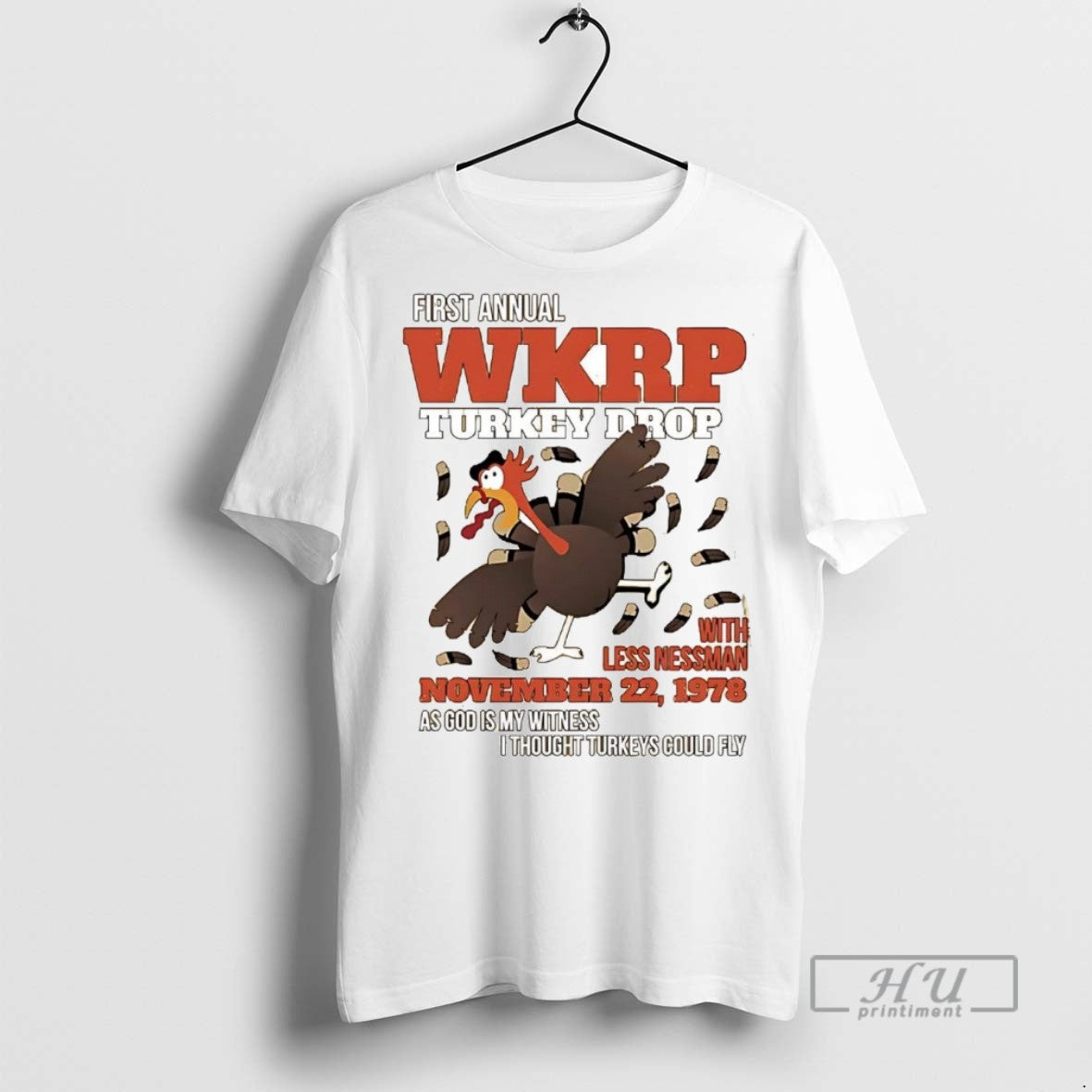 Officials Trending First Annual Wkrp Turkey Drop With - Adult & Kids T-Shirts, Sweatshirts & Hoodies apparel design preview 1