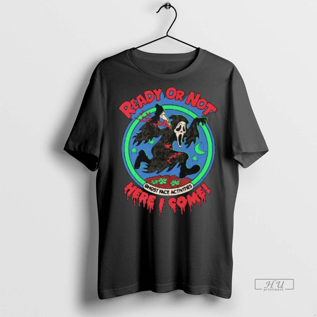 Officials Trending Ghostface Activities Ready Or Not - Adult & Kids T-Shirts, Sweatshirts & Hoodies apparel design preview 1
