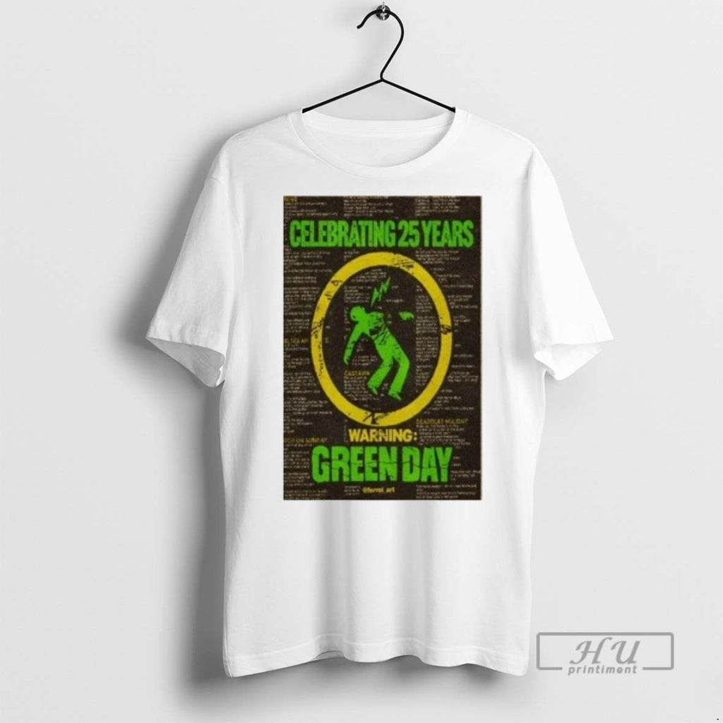 Officials Trending Green Day Warning Celebrating 25 - Adult & Kids T-Shirts, Sweatshirts & Hoodies apparel design preview 1