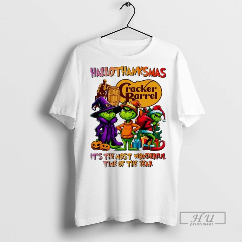 Officials Trending Grinch X Cracker Barrel Its The - Adult & Kids T-Shirts, Sweatshirts & Hoodies apparel design preview 1