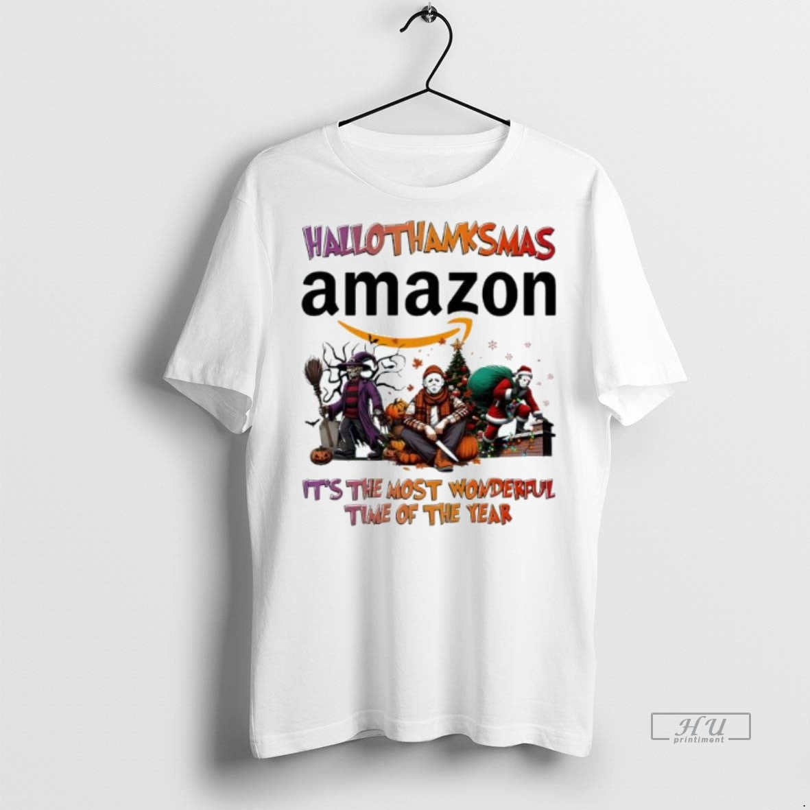 Officials Trending Hallothanksmas Characters Vs - Adult & Kids T-Shirts, Sweatshirts & Hoodies apparel design preview 1