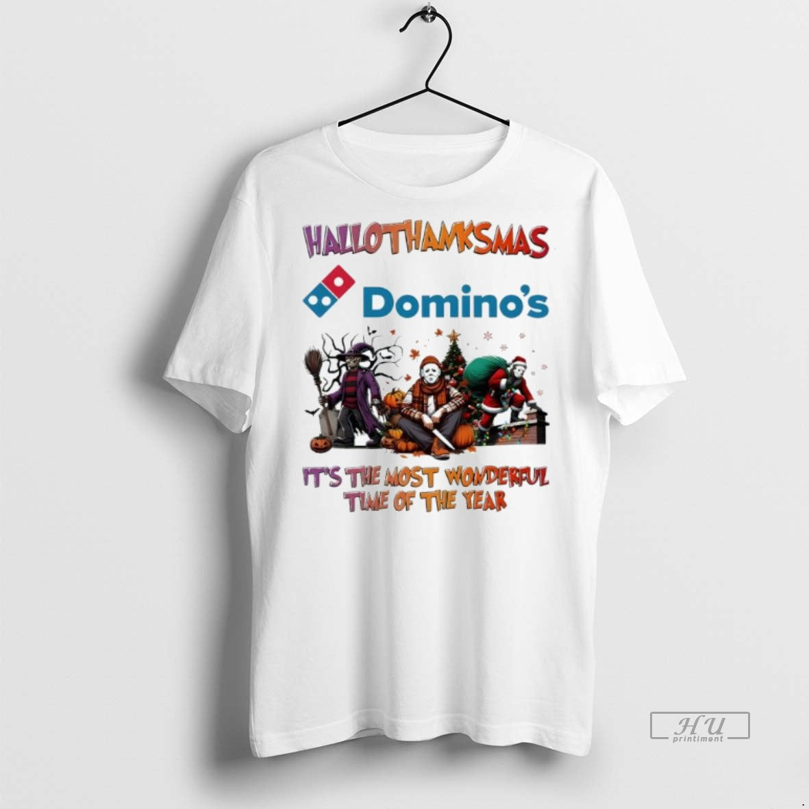 Officials Trending Hallothanksmas Characters Vs - Adult & Kids T-Shirts, Sweatshirts & Hoodies apparel design preview 1