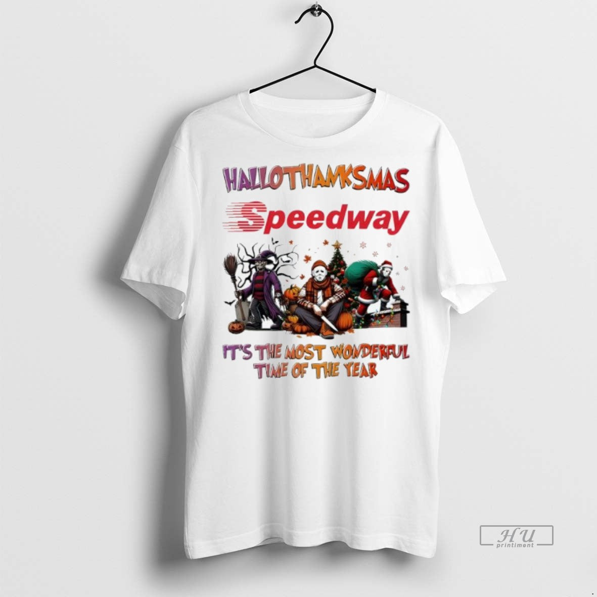 Officials Trending Hallothanksmas Characters Vs - Adult & Kids T-Shirts, Sweatshirts & Hoodies apparel design preview 1