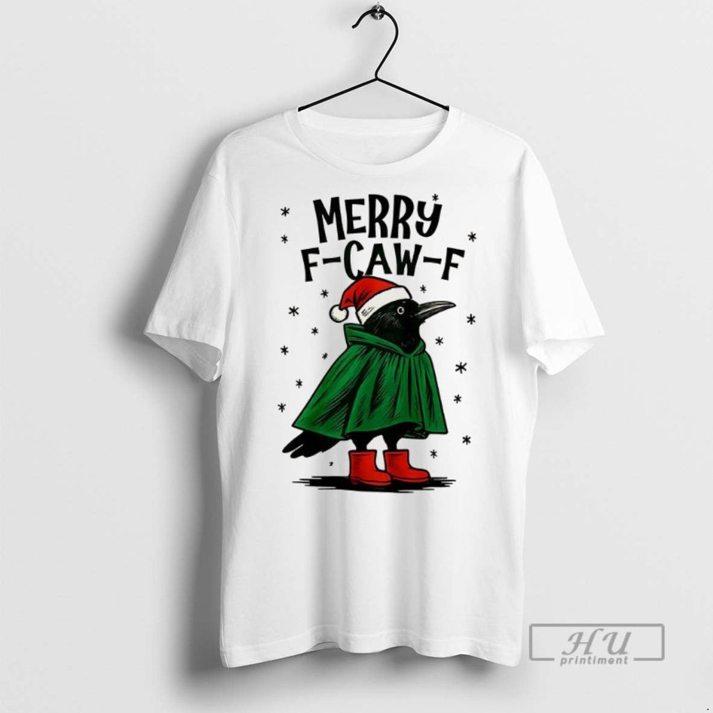 Officials Trending Merry F Caw Christmas Graphic - Adult & Kids T-Shirts, Sweatshirts & Hoodies apparel design preview 1