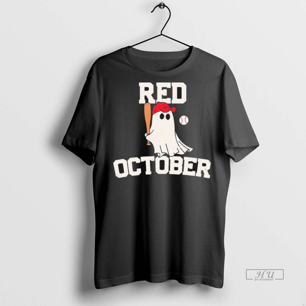 Officials Trending Red October Halloween Ghost - Adult & Kids T-Shirts, Sweatshirts & Hoodies apparel design preview 1