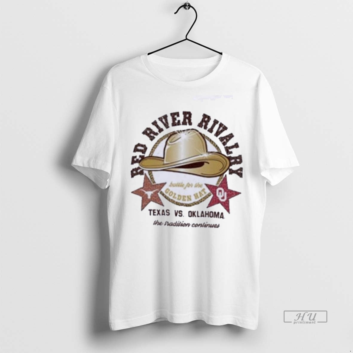 Officials Trending Red River Rivalry Golden Hat Texas - Adult & Kids T-Shirts, Sweatshirts & Hoodies apparel design preview 1