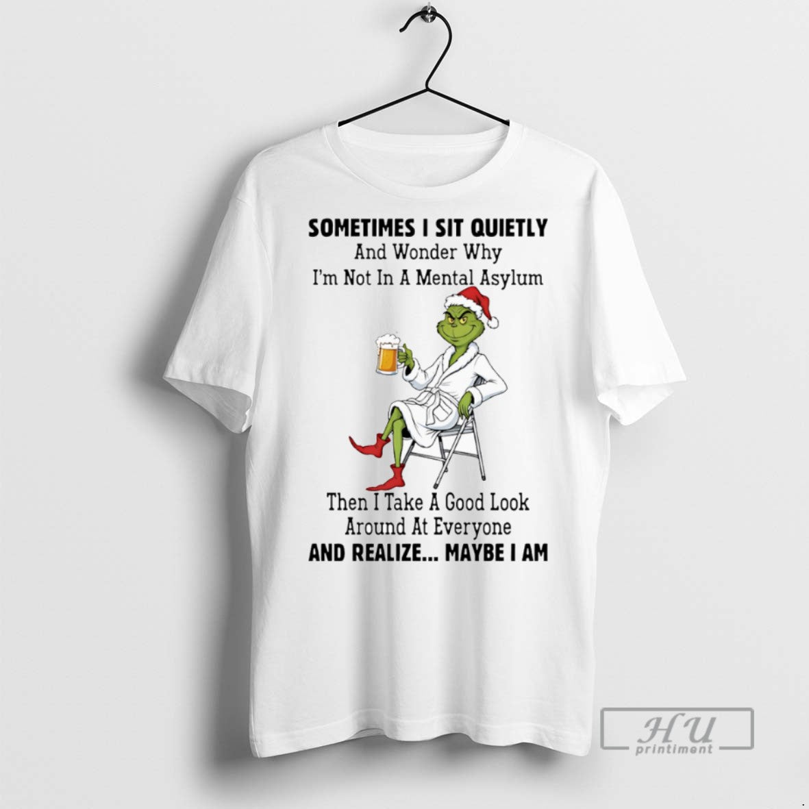 Officials Trending Santa Grinch Sometimes I Sit - Adult & Kids T-Shirts, Sweatshirts & Hoodies apparel design preview 1