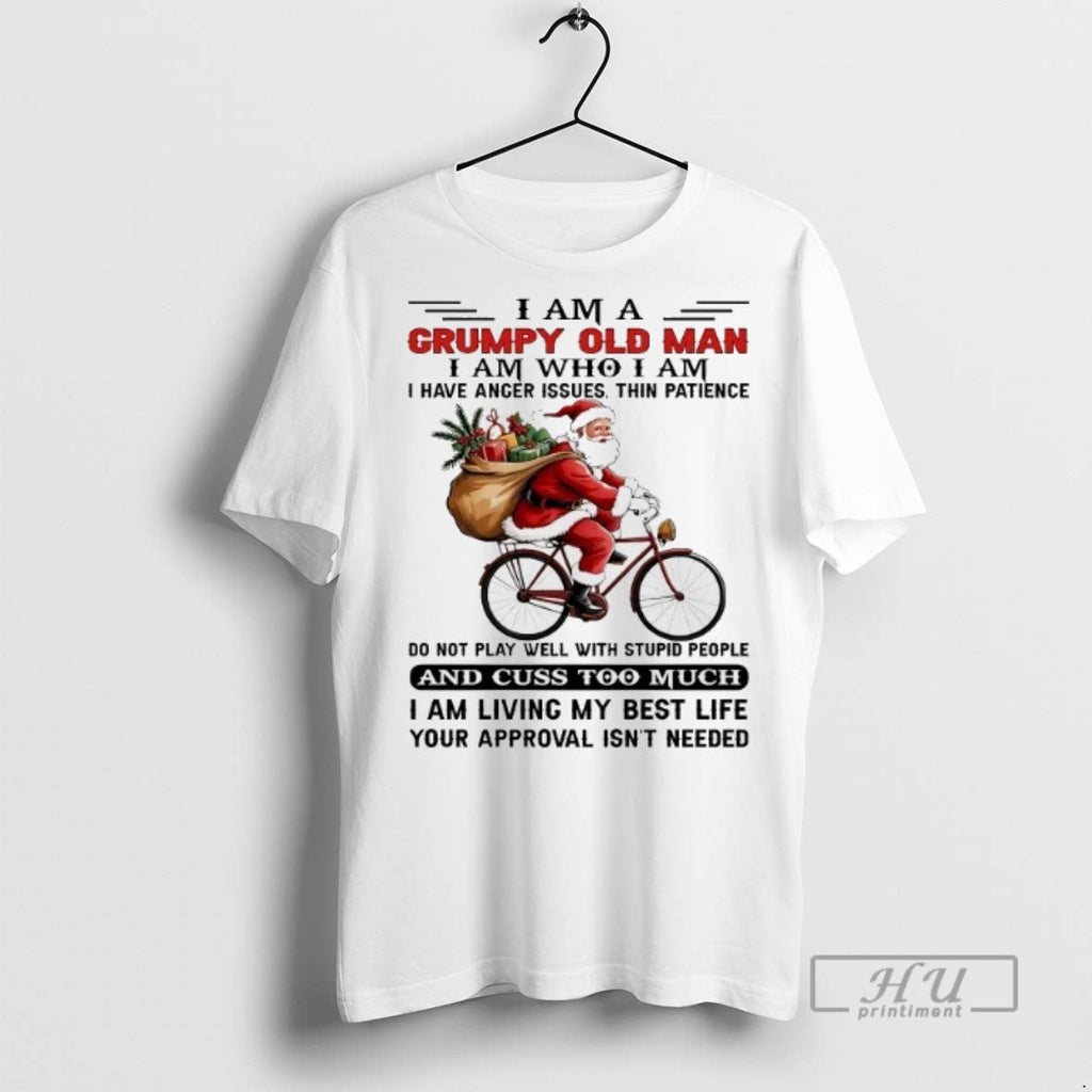 Officials Trending Santa Riding Bike I Am A Grumpy - Adult & Kids T-Shirts, Sweatshirts & Hoodies apparel design preview 1