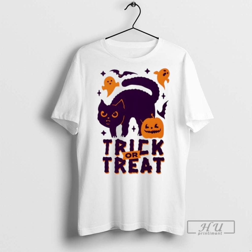 Officials Trending Trick Or Treat Cat And Pumpkin - Adult & Kids T-Shirts, Sweatshirts & Hoodies apparel design preview 1