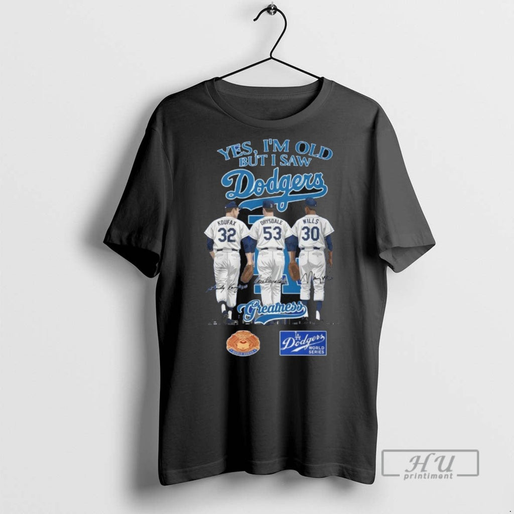 Officials Trending Los Angeles Dodgers Yes Im Old But - Adult & Kids T-Shirts, Sweatshirts & Hoodies apparel design preview 1