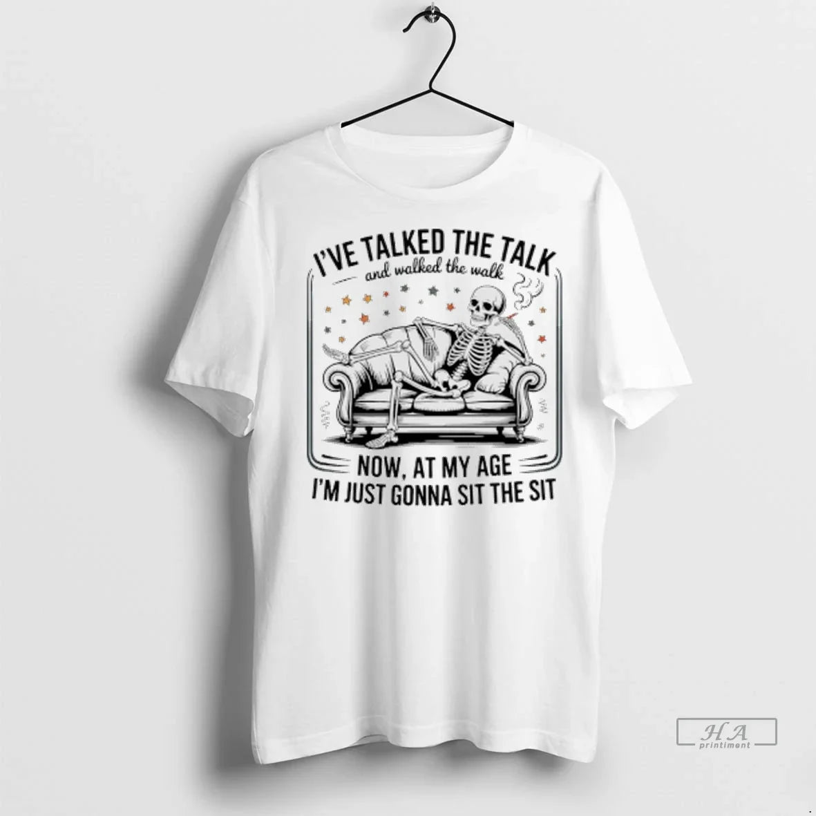 Officials Trendy Skeleton Smoking Ive Talked The Talk - Adult & Kids T-Shirts, Sweatshirts & Hoodies apparel design preview 1