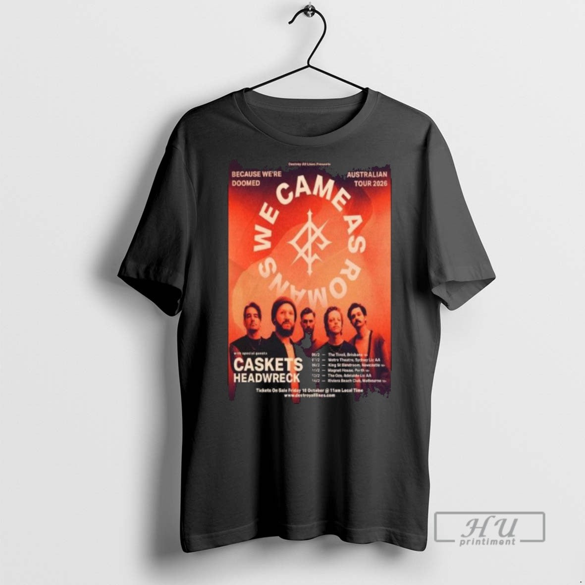 Officials Trendy We Came As Romans Australian Tour - Adult & Kids T-Shirts, Sweatshirts & Hoodies apparel design preview 1