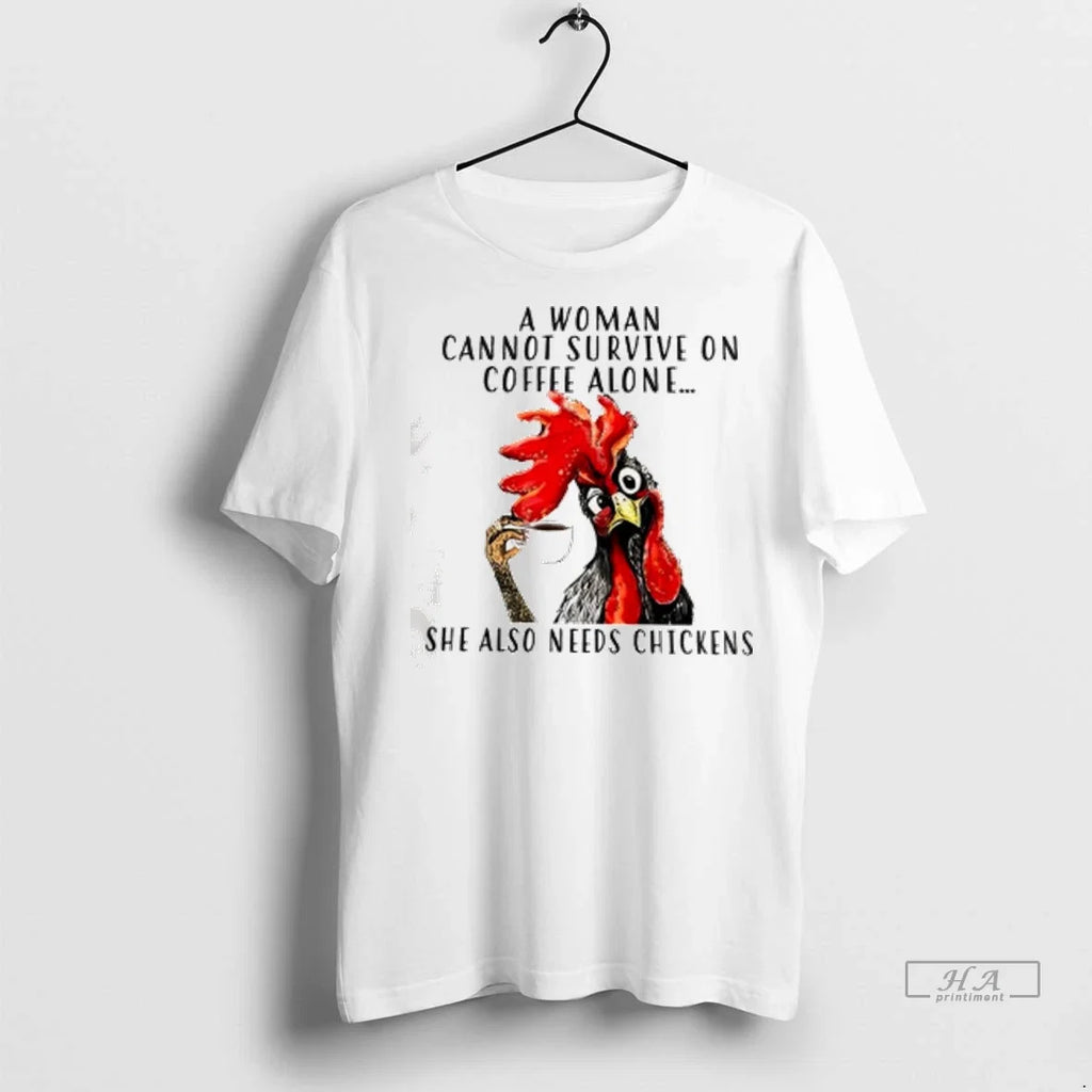 Officials Trendy Chicken A Woman Cannot Survive On - Adult & Kids T-Shirts, Sweatshirts & Hoodies apparel design preview 1