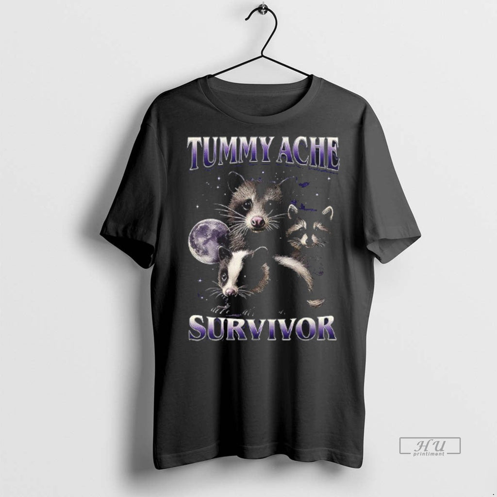 Officials Tummy Ache Survivor Raccoon Possum Animal - Adult & Kids T-Shirts, Sweatshirts & Hoodies apparel design preview 1