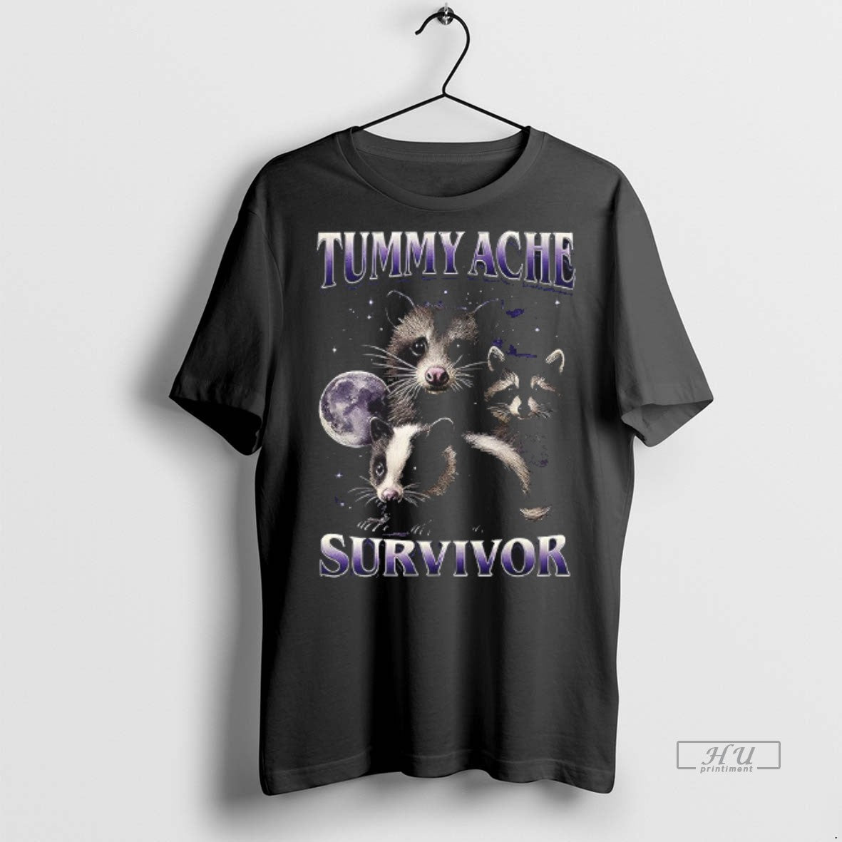 Officials Tummy Ache Survivor Raccoon Possum Animal - Adult & Kids T-Shirts, Sweatshirts & Hoodies apparel design preview 1