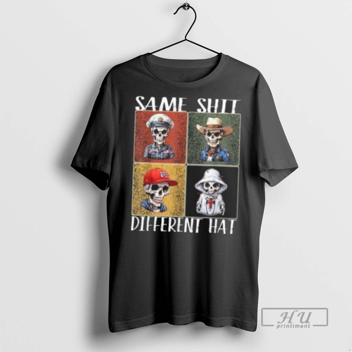 Officials Vintage Skeleton Same Shit Different Hat - Adult & Kids T-Shirts, Sweatshirts & Hoodies apparel design preview 1