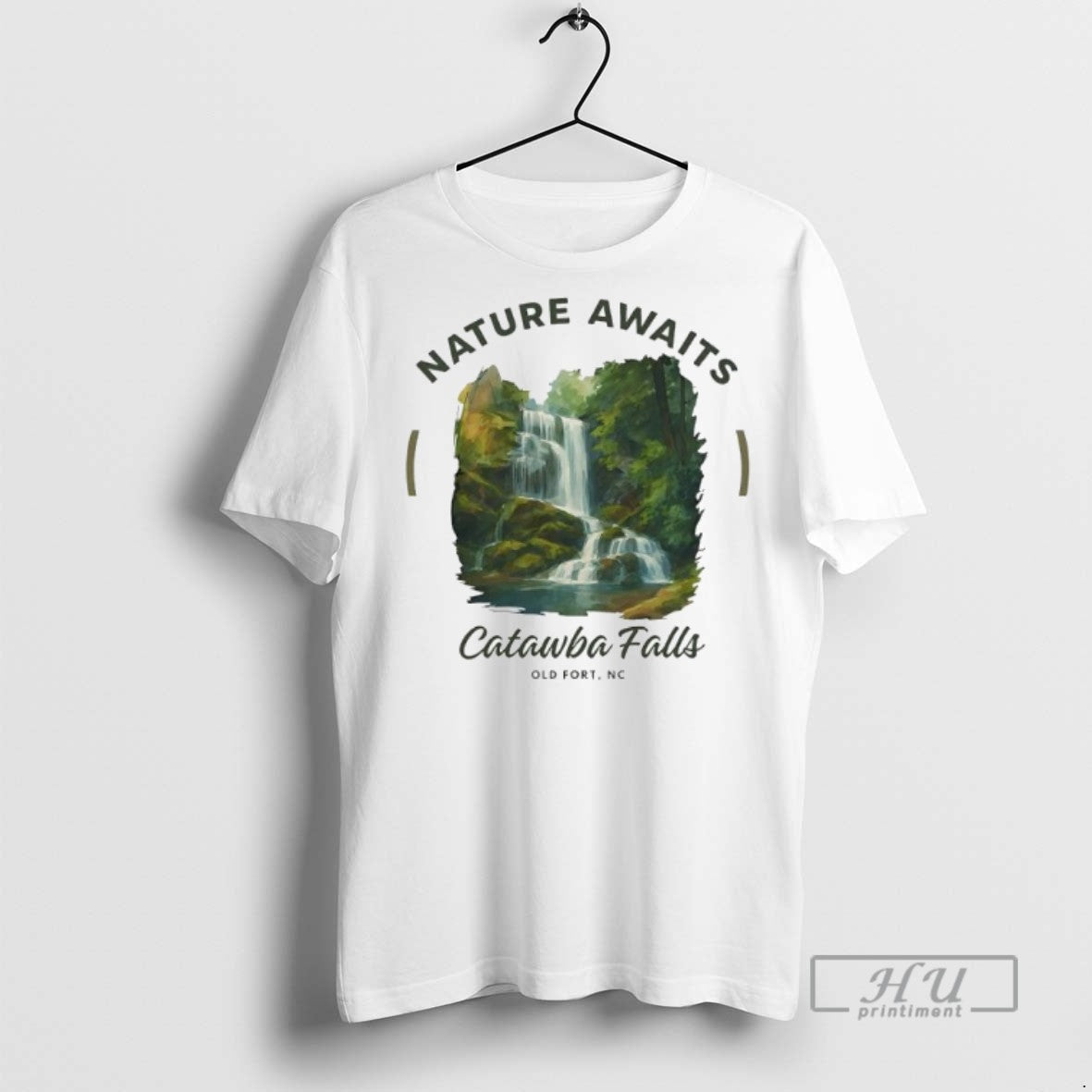 Officials Waterfalls Nature Awaits Catawba Falls - Adult & Kids T-Shirts, Sweatshirts & Hoodies apparel design preview 1