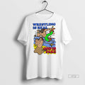 Officials Wrestling Is Real God Fake Caricature - Adult & Kids T-Shirts, Sweatshirts & Hoodies apparel design preview 1