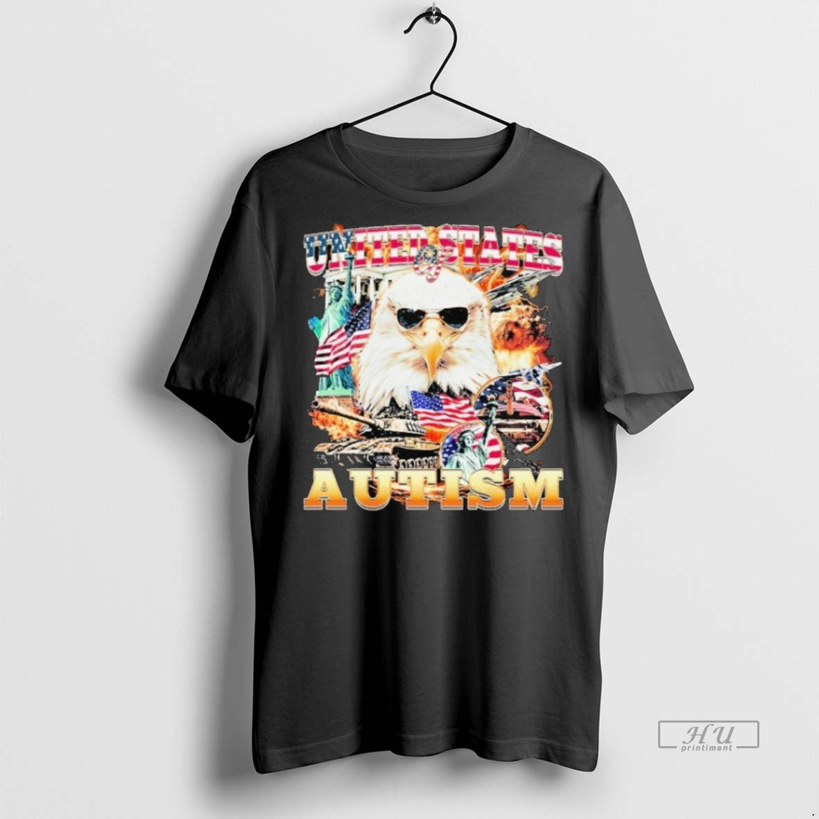 Officials United States Of Autism American Flag Eagle - Adult & Kids T-Shirts, Sweatshirts & Hoodies apparel design preview 1