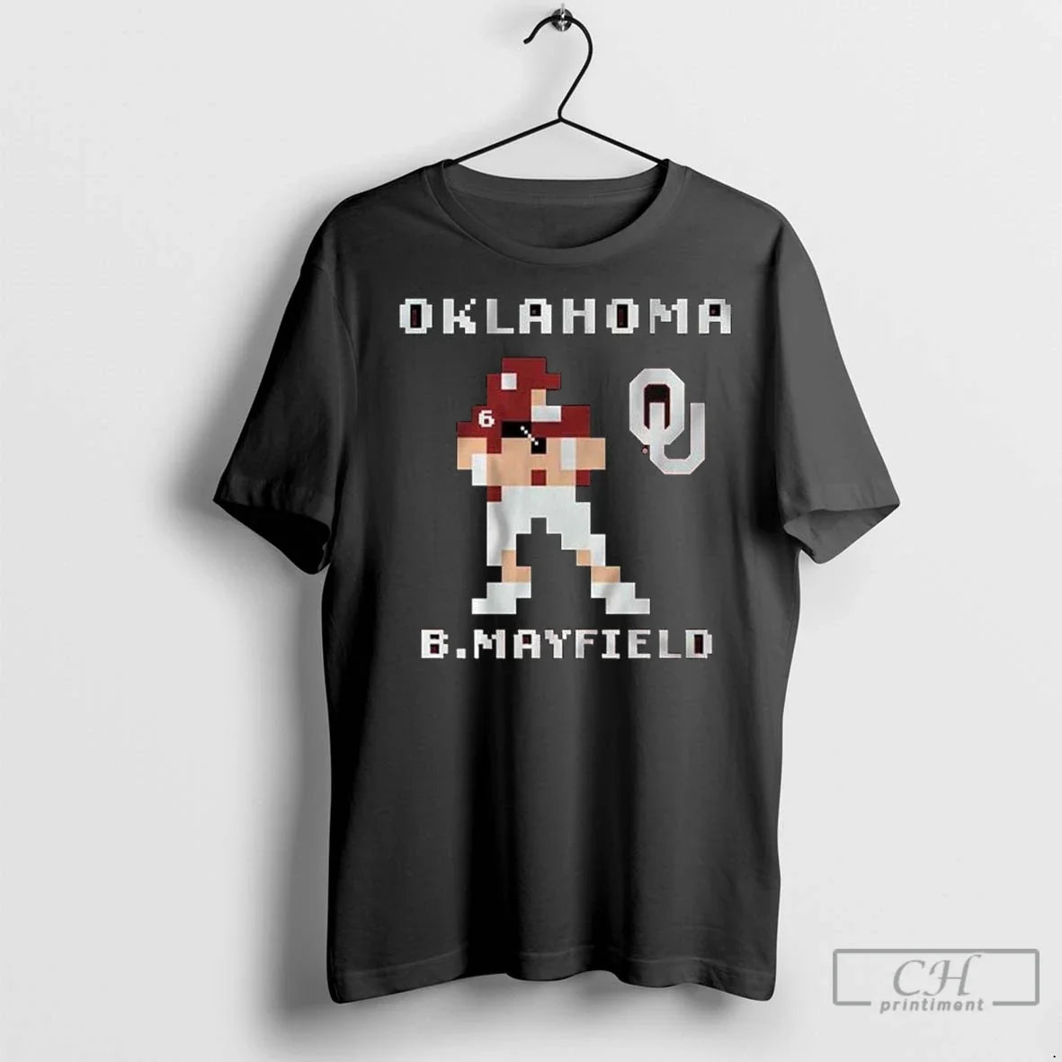 Oklahoma Football Baker Mayfield Retro Baller Long - Adult & Kids T-Shirts, Sweatshirts & Hoodies apparel design preview 1