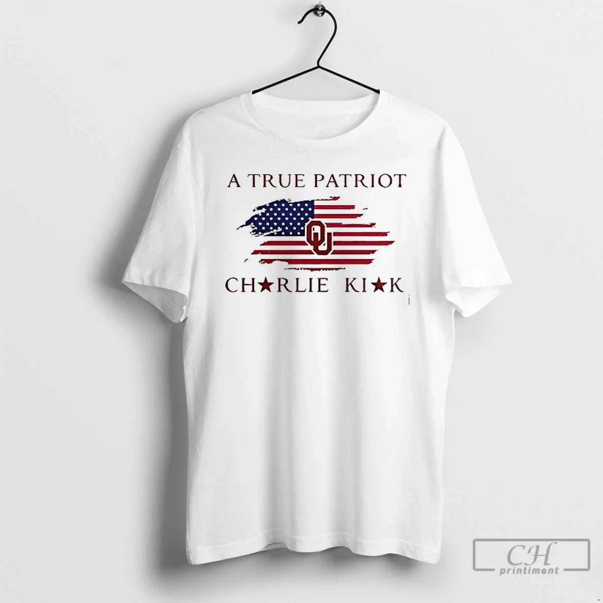 Oklahoma Sooners X Charlie Kirk A True Patriot The - Adult & Kids T-Shirts, Sweatshirts & Hoodies apparel design preview 1
