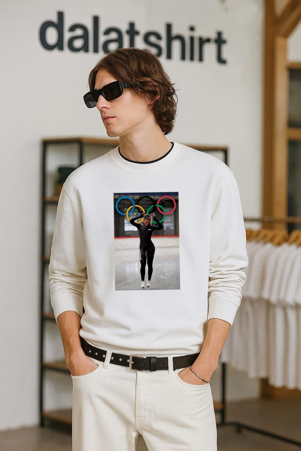 Olympic Games Speed Skater Female Athlete - Adult & Kids T-Shirts, Sweatshirts & Hoodies apparel design preview 2