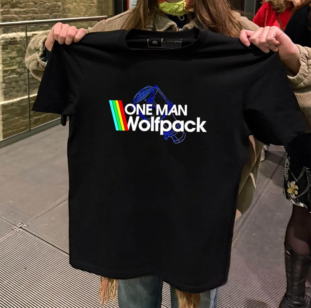 One Man Wolfpack retro rainbow stripes graphic design - Adult & Kids T-Shirts, Sweatshirts & Hoodies apparel design preview 2