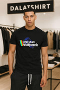 One Man Wolfpack retro rainbow stripes graphic design - Adult & Kids T-Shirts, Sweatshirts & Hoodies apparel design preview 1