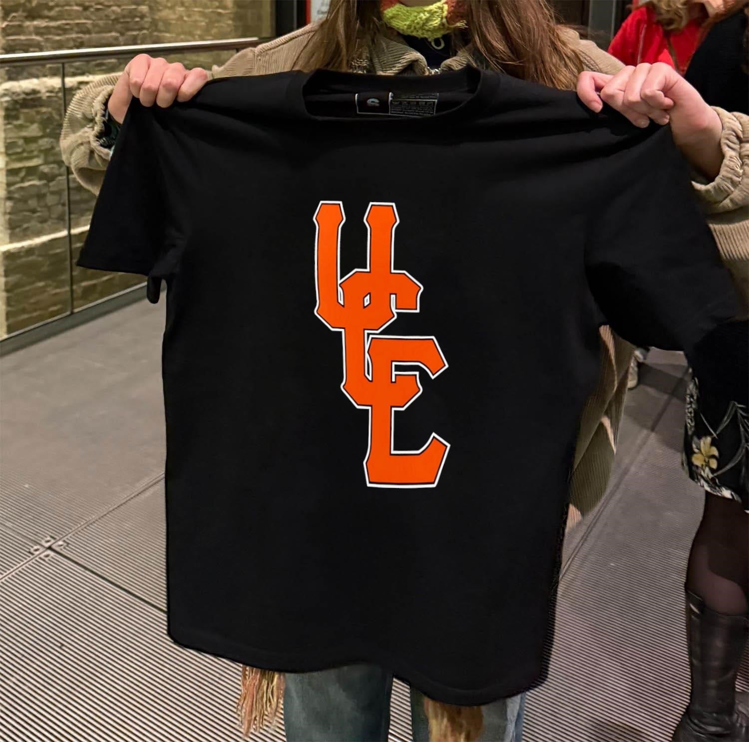 Orange UC Interlocking Letters Varsity Sports Logo - Adult & Kids T-Shirts, Sweatshirts & Hoodies apparel design preview 2