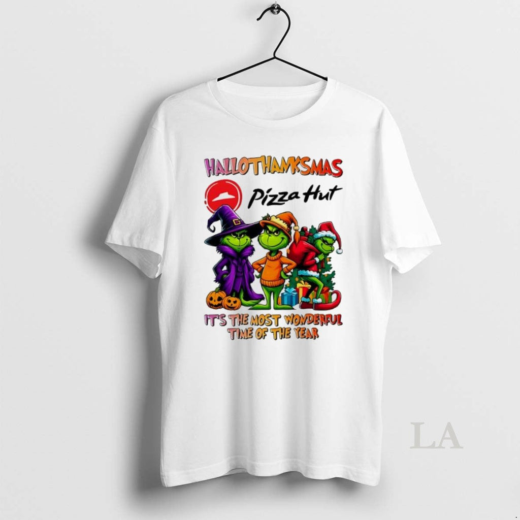Original 2025 Grinch X Pizza Hut Its The Most - Adult & Kids T-Shirts, Sweatshirts & Hoodies apparel design preview 1