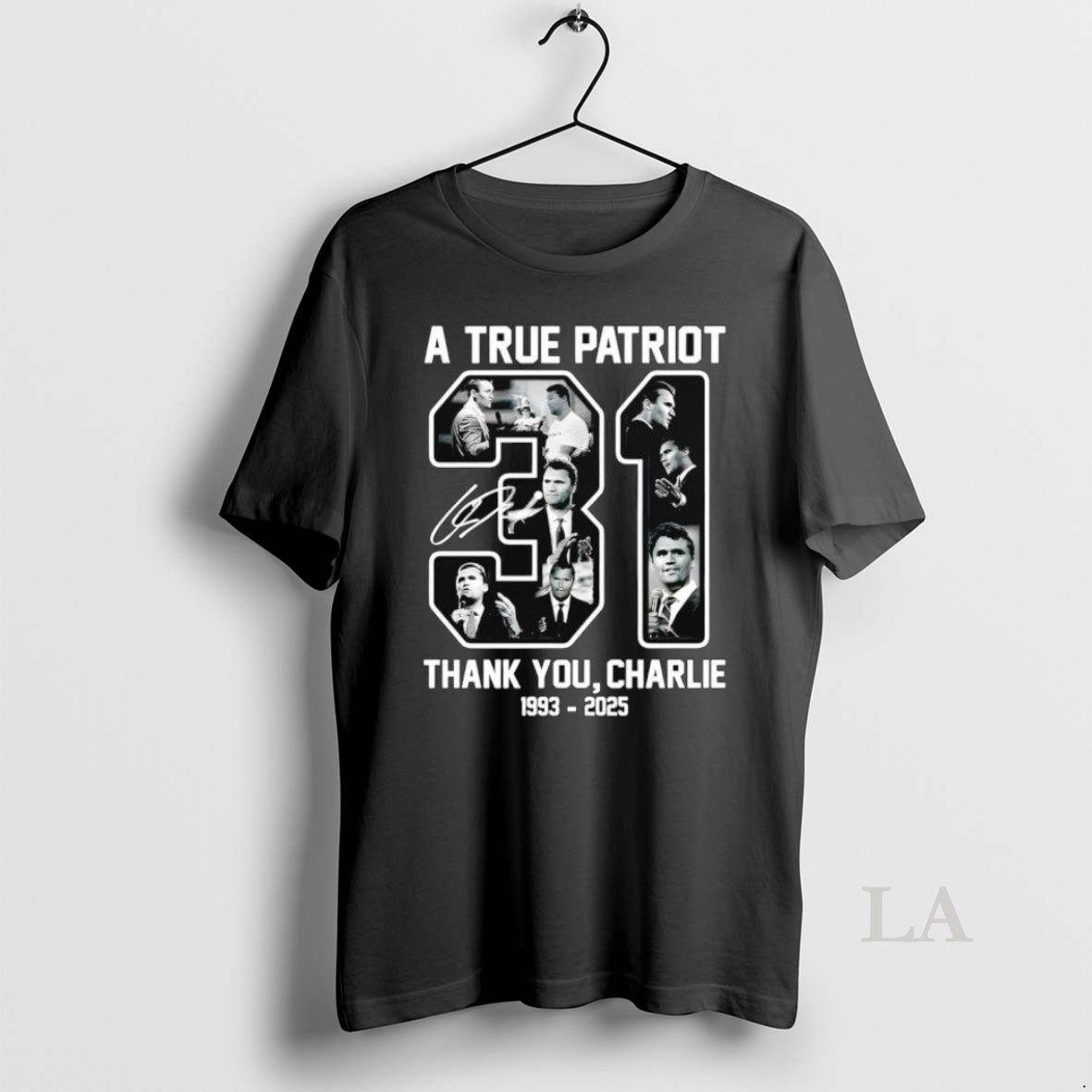 Original A True Patriot 31 Thank You Charlie Kirk - Adult & Kids T-Shirts, Sweatshirts & Hoodies apparel design preview 1