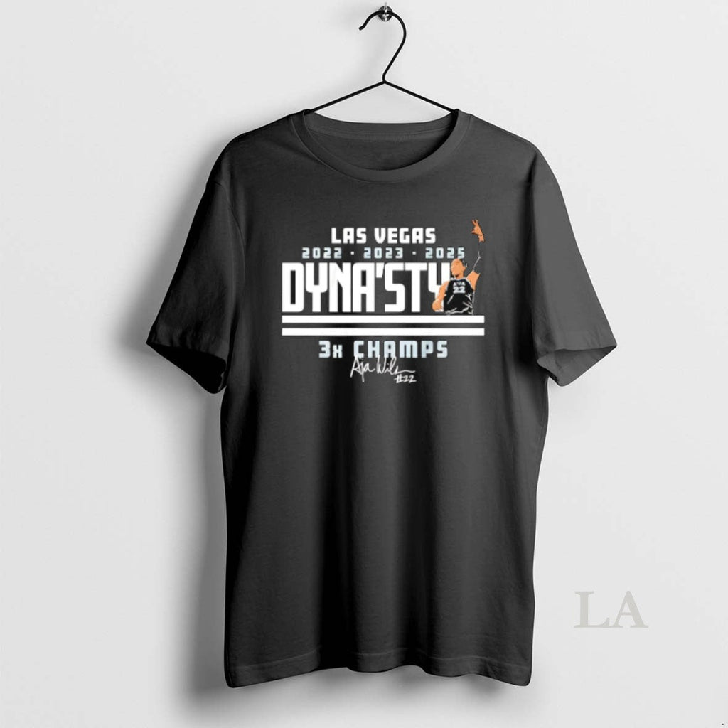 Original Aja Wilson Las Vegas Aces Dynasty 3x Champs - Adult & Kids T-Shirts, Sweatshirts & Hoodies apparel design preview 1