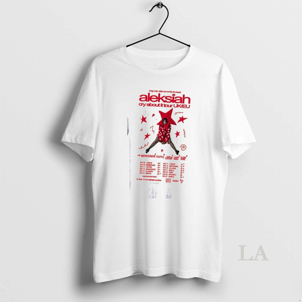 Original Aleksiah Cry About It Uk Eu Tour 2025 - Adult & Kids T-Shirts, Sweatshirts & Hoodies apparel design preview 1