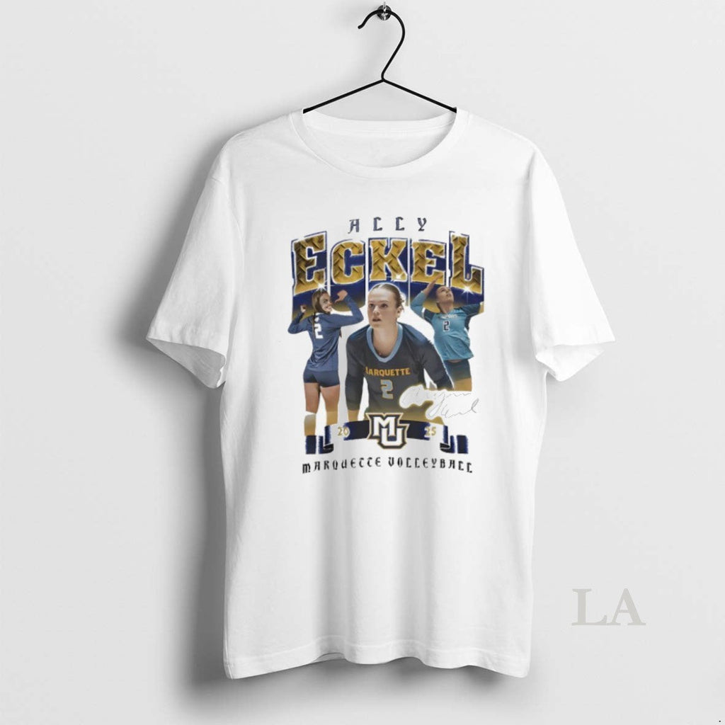 Original Allyson Eckel Marquette Volleyball Signature - Adult & Kids T-Shirts, Sweatshirts & Hoodies apparel design preview 1