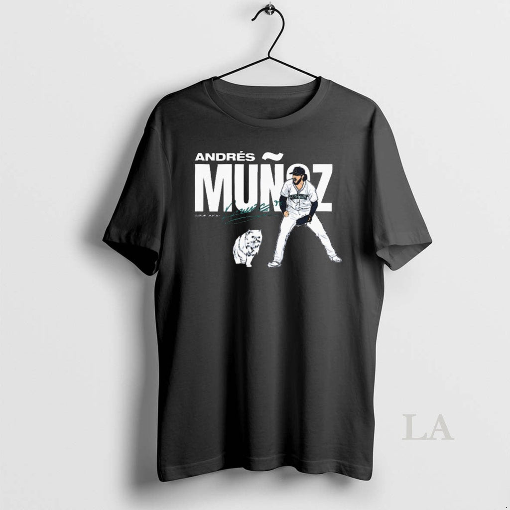 Original Andres Munoz Seattle Mariners Mlb Slash Line - Adult & Kids T-Shirts, Sweatshirts & Hoodies apparel design preview 1