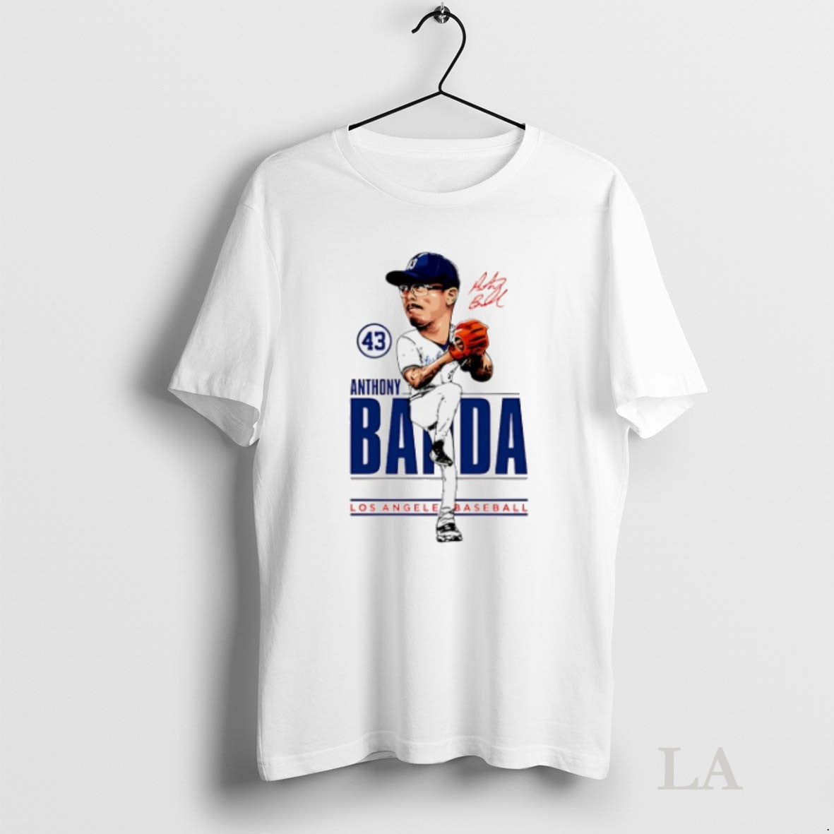 Original Anthony Banda Los Angeles Dodgers Caricature - Adult & Kids T-Shirts, Sweatshirts & Hoodies apparel design preview 1
