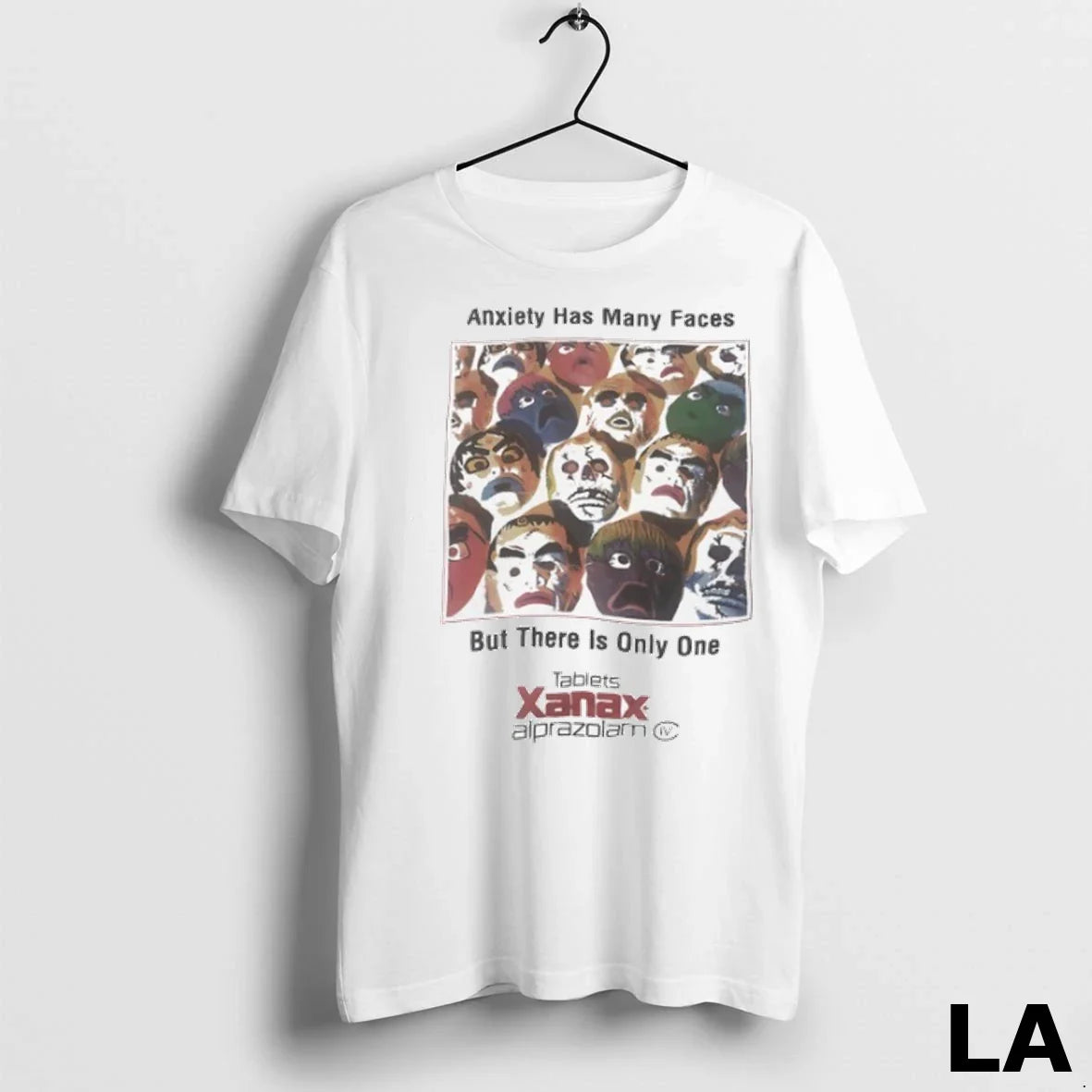 Original Anxiety Has Many Faces But There Is Only One - Adult & Kids T-Shirts, Sweatshirts & Hoodies apparel design preview 1