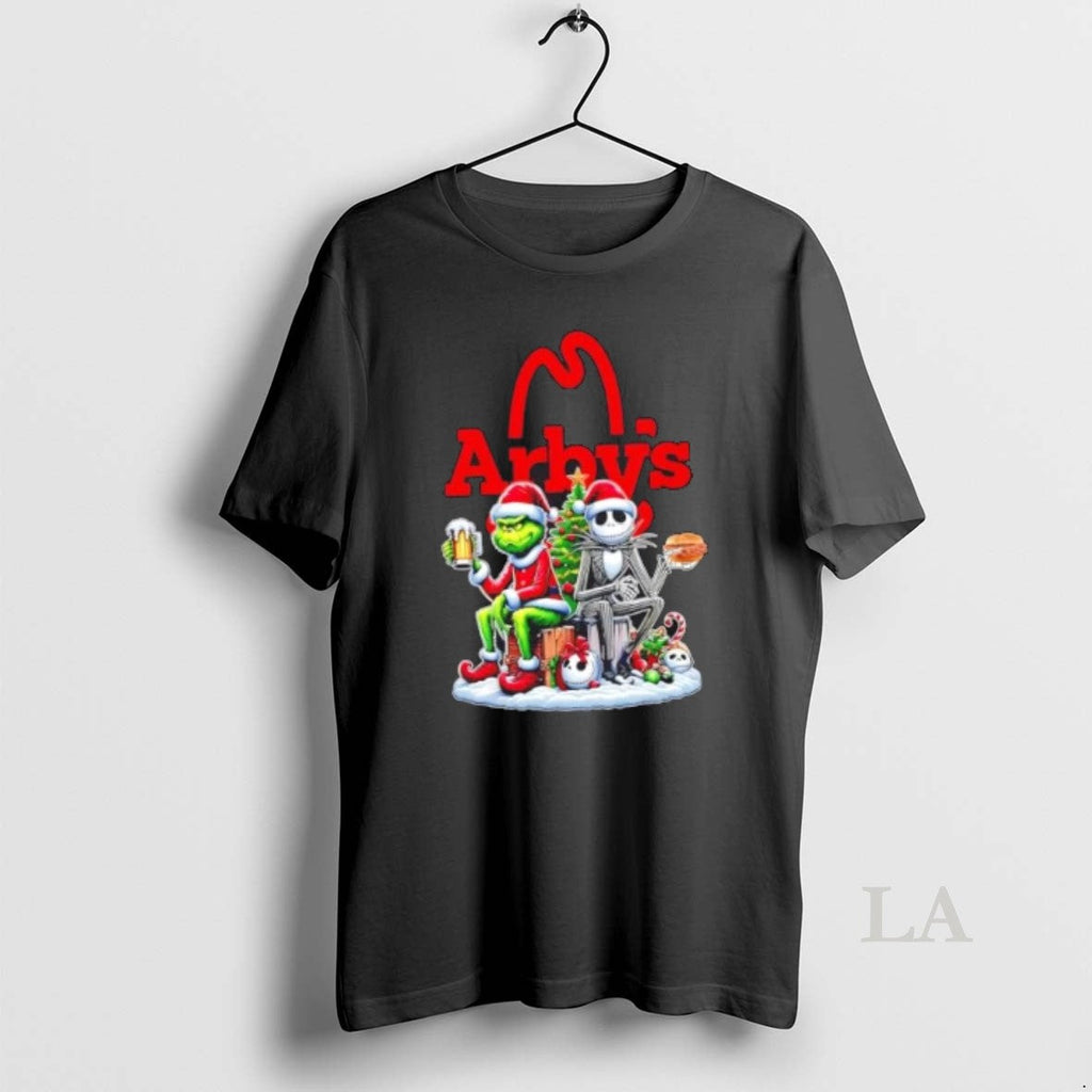 Original Arbys X Grinch And Jack Skellington - Adult & Kids T-Shirts, Sweatshirts & Hoodies apparel design preview 1