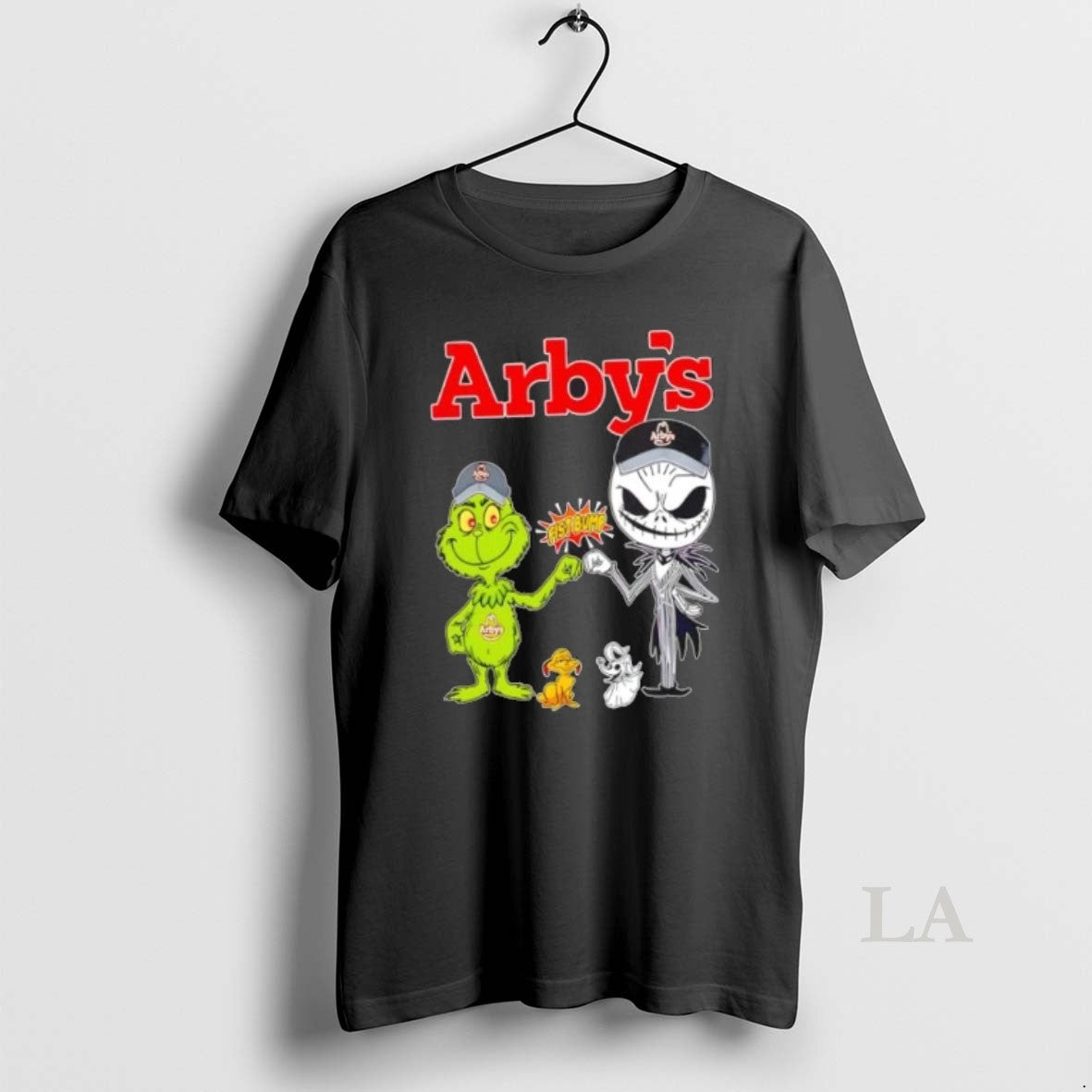 Original Arbys X Grinch And Jack Skellington Fist - Adult & Kids T-Shirts, Sweatshirts & Hoodies apparel design preview 1