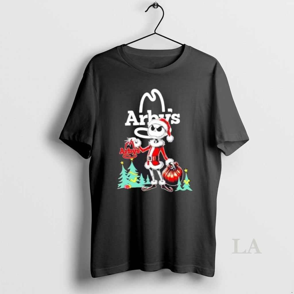 Original Arbys X Jack Skellington Santa Isnt Real - Adult & Kids T-Shirts, Sweatshirts & Hoodies apparel design preview 1