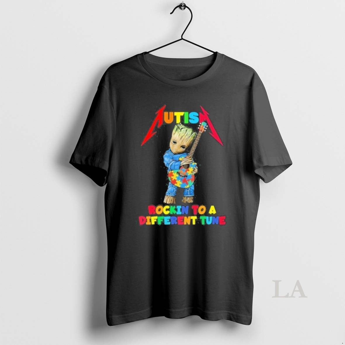 Original Autism Groot Rockin To A Different Tune - Adult & Kids T-Shirts, Sweatshirts & Hoodies apparel design preview 1