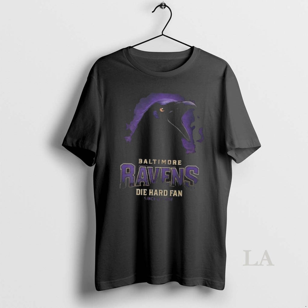 Original Baltimore Ravens Die Hard Fan Since Day One - Adult & Kids T-Shirts, Sweatshirts & Hoodies apparel design preview 1